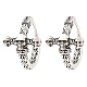 Skull Theme 316 Surgical Stainless Steel Hoop Earrings for Women Men EJEW-D096-04A-AS-1