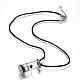 Glass Wishing Bottle Leather Cord Pendant Necklaces NJEW-Z009-A-4