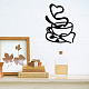 Creatcabin tazza di caffè in legno decorazione di arte della parete segno di legno taglio laser tiglio silhouette decorativa appesa scultura per bar ristoranti cucina porta della parete di casa regali di fattoria nero 11.81x9.06 pollice WOOD-WH0123-055-7