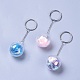 Shell and Sequins Plastic Ball Keychain KEYC-JKC00201-1