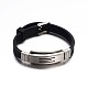 Jewelry Black Color PU Leather Cord Bracelets BJEW-G468-19-1