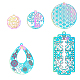 UNICRAFTALE 30pcs 5 Styles Multi-color Rectangle/Teardrop/Flat Round/Ring/Flower of Life Pendants 201 Stainless Steel Filigree Charms Mixed Shapes Pendants for DIY Necklaces Jewelry Making STAS-UN0012-51-1