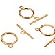 PandaHall 40 Sets Golden Flat Round Tibetan Style Toggle Clasps for Jewelry Making TIBE-PH0001-01G-NR-5