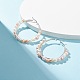 Natural Pearl Wire Wrapped Beaded Hoop Earrings for Women EJEW-JE04759-04-2