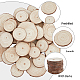 HOBBIESAY 50Pcs Unfinished Natural Wood Slices Small Poplar Wood Cabochons Wooden Circles Tree Slices Flat Round Decorations Different Sizes for Rustic Wedding Table Centerpieces DIY Projects WOOD-HY0001-02-3