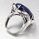 Adjustable Oval Dyed Natural Lapis Lazuli Wide Band Finger Rings RJEW-L062-03N-3