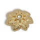 Nickel Free & Lead Free Light Gold Alloy Flower Bead Caps PALLOY-J219-003-NR-1