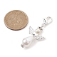 ガラスの真珠のペンダントの飾り  合金パーツ  天使  銀  52mm HJEW-JM01693-3