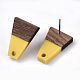 Resin & Walnut Wood Stud Earring Findings MAK-N032-001A-B02-3