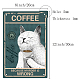 CREATCABIN Coffee Cat Tin Sign Vintage Because Murder Is Wrong Metal Tin Sign Retro Poster for Home Kitchen Bathroom Wall Art Decor 8 x 12 Inch AJEW-WH0157-298-2