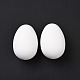 プラスチック模擬卵  イースターエッグクラフトを描くDIY子供向け  ホワイト  59x40.5mm  穴：3.5mm  50個/袋 DIY-I105-01A-3
