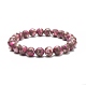 Bracelets extensibles en perles rondes avec pierres précieuses assemblées mélangées BJEW-JB09202-4
