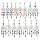 30Pcs 5 Styles Woven Net/Web with Wing Tibetan Style Alloy Pendant Decorations HJEW-AB00258-1