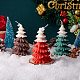 クリスマスツリーキャンドル  香りのキャンドルギフト  ボックス付き  家族の集まり、クリスマスパーティー、休日、新年の装飾に。  レッド  11.3x7cm JX290A-6