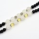 Jade teint naturel ronde perles bracelets wrap triples BJEW-E228-07-3