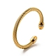Placage ionique (ip) 304 bracelet de manchette ouvert en corde torsadée en acier inoxydable BJEW-P283-15G-3