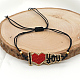 Gliederarmband mit Wort „I love you“ aus Glassamenperlen KD9593-3