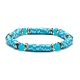Round Imitation Jade & Handmade Polymer Clay Heishi Beads Stretch Bracelet BJEW-JB07454-4