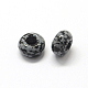 Natural Snowflake Obsidian European Large Hole Beads G-Q442-10-2