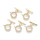 Brass Micro Pave Clear Cubic Zirconia Toggle Clasps X-KK-T063-016A-NF-3