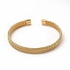 304 bracelet manchette ouverte en forme de chaînes en acier inoxydable pour femme BJEW-C033-01G-2