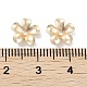 真鍮のキャップ  花 5枚の花びら  18KGP本金メッキ  9x2mm  穴：1.2mm KK-B082-17G-2