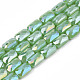 Electroplate Opaque Solid Color Glass Beads Strands EGLA-N002-25-A03-1