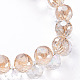 Sparkling Faceted Teardrop Glass Beads Slider Bracelets for Teen Girl Women BJEW-T016-07-3