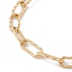 304 strukturierte Büroklammerketten-Halskette aus Edelstahl für Damen NJEW-P263-02G-2
