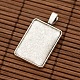 Alloy Rectangle Pendant Cabochon Settings and Transparent Rectangle Glass Cabochons DIY-X0234-AS-RS-3