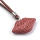(vente d'usine de fêtes de bijoux) colliers pendentif en pierre de lave synthétique réglables NJEW-P237-B-3