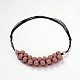 (vente de bijoux fêtes d'usine) colliers de perles de roche de lave NJEW-D204-02-1