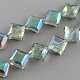 Electrochapa transparente abalorios de cristal facetado hebras EGLA-S088-M-3