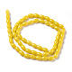 Opaque Solid Color Glass Beads Strands GLAA-E409-01A-2