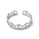 304 anello a polsino aperto con corona in acciaio inossidabile da donna RJEW-E066-08P-2