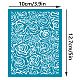 OLYCRAFT 4x5 Inch Rose Flower Silk Screen for Polymer Clay Floral Silk Screen Printing Stencils Reusable Clay Stencils Non-Adhesive Transfer Stencil for Polymer Clay Earring Jewelry Making DIY-WH0341-082-2
