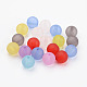 10mm Mixed Transparent Round Frosted Acrylic Ball Beads X-FACR-R021-10mm-M-2