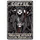 CREATCABIN Skeleton Coffee Tin Sign Vintage Because Murder is Wrong Metal Tin Sign Retro Poster Art Mural Hanging Iron Painting for Home Kitchen Bathroom Wall Art Decor 8 x 12 Inch AJEW-WH0157-475-1