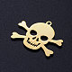 201ステンレス鋼ペンダント  海賊風の頭蓋骨  ゴールドカラー  19.5x24.5x1mm  穴：1.5mm STAS-S105-JN379-2-20-2