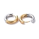 Двухцветные серьги-кольца из нержавеющей стали 304 для женщин EJEW-A073-01B-2