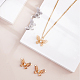 CHGCRAFT 20Pcs Filigree Butterfly Charms Pendants with Crystal Rhinestone Brass 3D Butterfly Beads Charms for DIY Bracelet Necklace Jewelry Findings Making KK-CA0001-03-6
