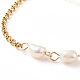 Pulsera de eslabones de perlas naturales con 304 cadena rolo de acero inoxidable para mujer BJEW-JB08776-02-4