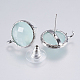 Glass Stud Earring Findings KK-F737-39P-02-RS-2