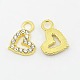 Alloy Crystal Rhinestone Heart Charms for Valentine's day Jewelry RB-D071-G-1