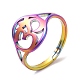Ionenbeschichtung (IP) 304 verstellbarer Yoga-Ring aus Edelstahl für Frauen RJEW-M149-24RC-3