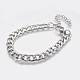 Men's 304 Stainless Steel Curb Chain Bracelets STAS-I075-49A-1