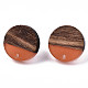 Resin & Walnut Wood Stud Earring Findings MAK-N032-008A-A01-2