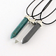 Imitation Gemstone Bullet Acrylic Pendant Necklaces NJEW-Q284-03-2