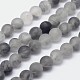 Chapelets de perles rondes en quartz nuageux mat naturel X-G-F255-02-8mm-1