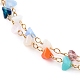 Verre perles bracelets de cheville multi-brins AJEW-AN00428-2